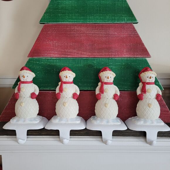 Hallmark Burrton Coldwell Windfield Quilted Snowman Christmas Stocking Hanger #4 - Picture 7 of 9